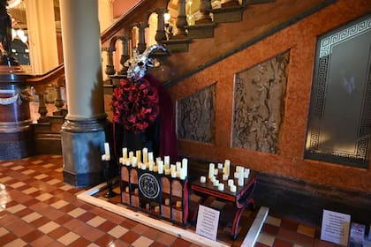 Una exhibición del Templo Satánico en el capitolio de Iowa