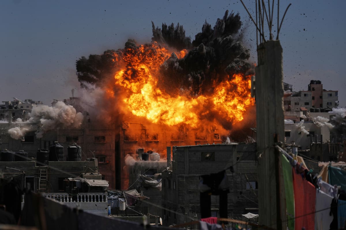 Una explosión causada por un ataque de Israel en Ciudad de Gaza, el miércoles 9 de septiembre de 202