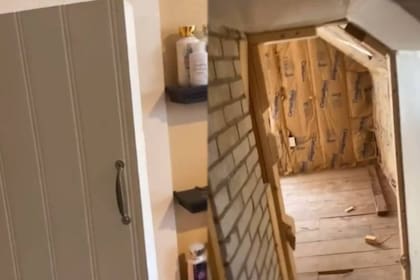 Una familia quiso tirar abajo una pared para ampliar un placard y descubrió una serie de habitaciones ocultas