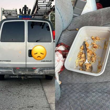 Una foto compartida en WhatsApp muestra el almuerzo que no pudo terminar uno de los detenidos.