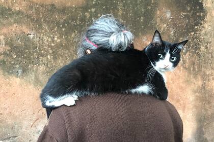 Una foto de una mujer de espaldas siempre tiene algo de enigma; en esta imagen, la alfarera paraguaya Bienvenida Paez Monges, autora de las ilustraciones de la edición trilingüe de Nenia, canción fúnebre