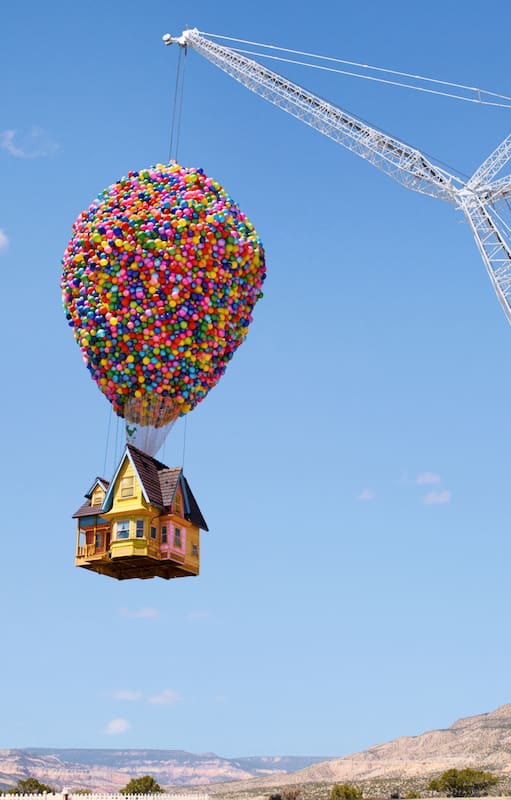 Una fotografía real de la recreación de la casa de UP, ubicada en Nuevo México
