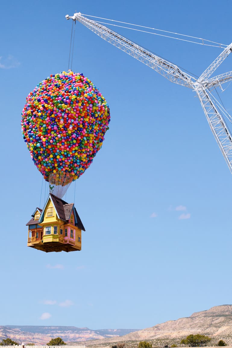Una fotografía real de la recreación de la casa de UP, ubicada en Nuevo México
