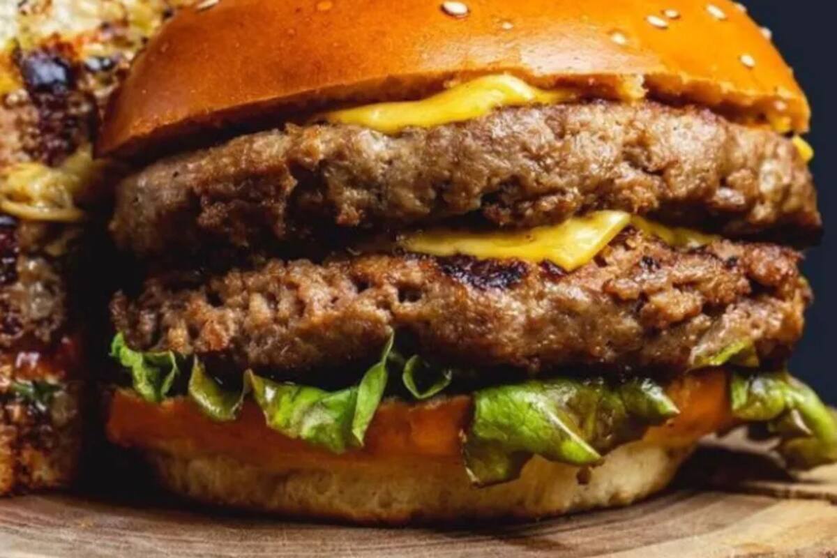 Una hamburguesa de carne de búfalo