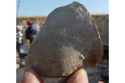 Una herramienta afilada hallada en el yacimiento de Ain Boucherit, Argelia