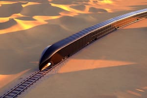 Una ilustración de cómo se vería el G Train; el vidrio de los vagones puede oscurecerse para dar intimidad a los pasajeros