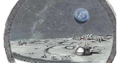 Una ilustración del espacio previsto como la "colonia lunar"