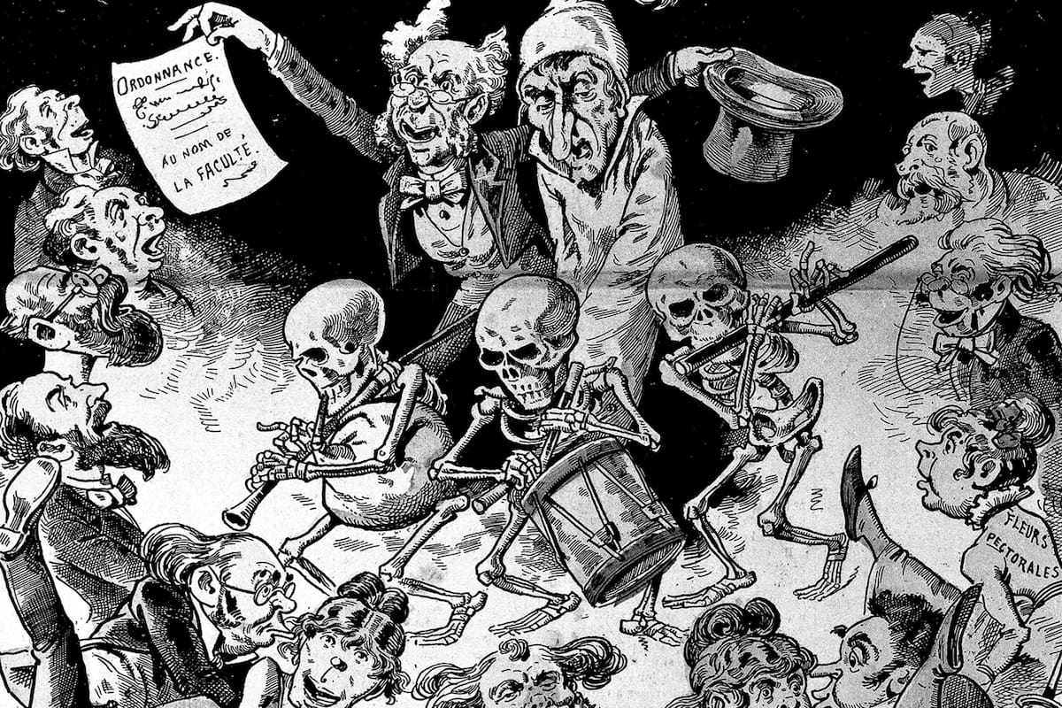 Una ilustración sobre la gripe rusa publicada en un diario francés, en 1889