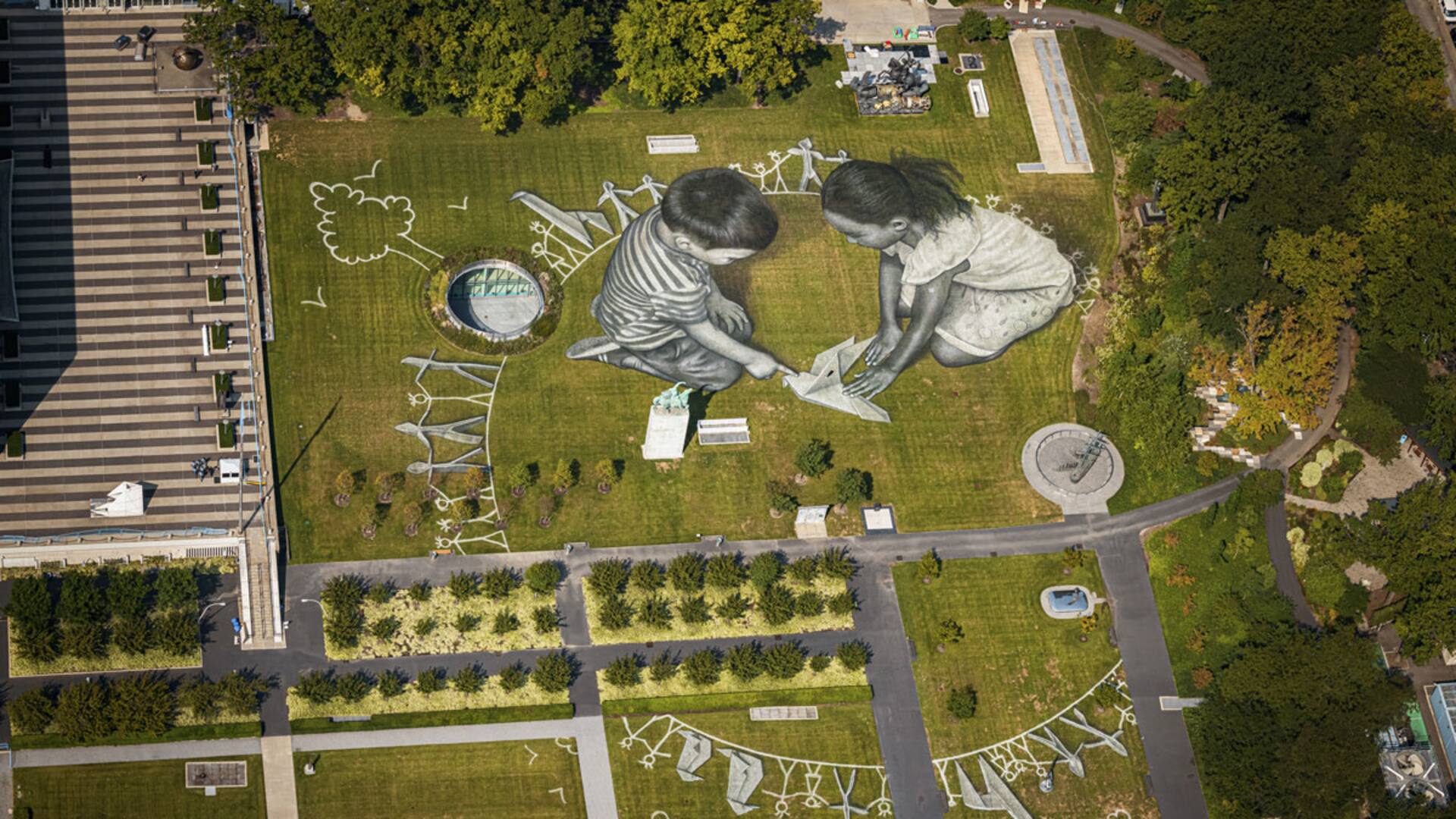 Una imagen aérea de la obra que hoy se inaugura en la sede de la ONU.