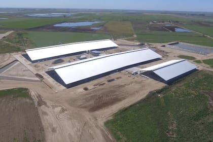 Una imagen aérea del tambo que tendrá 96 robots