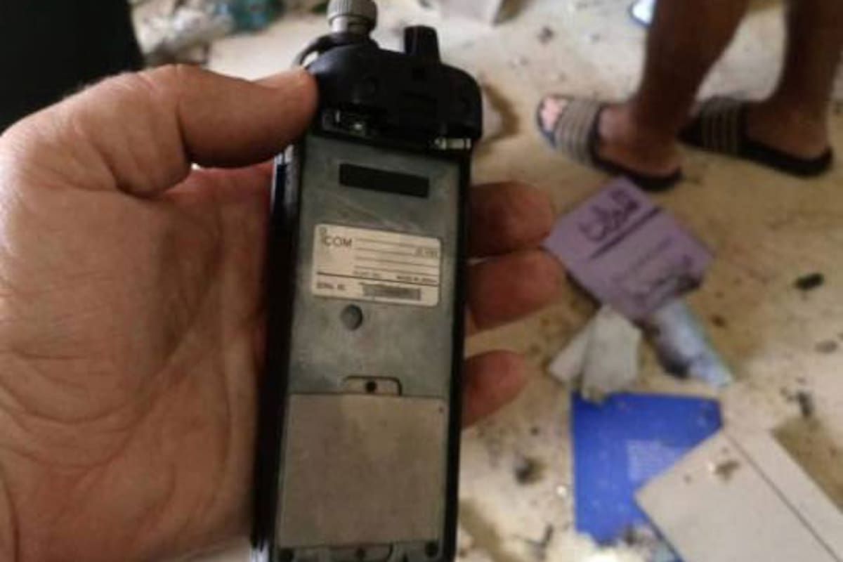 Una imagen compartida en las redes sociales de un handy tras una explosión