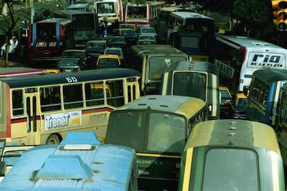Una imagen de 1994, año en el que el viaje en colectivo cambió para siempre