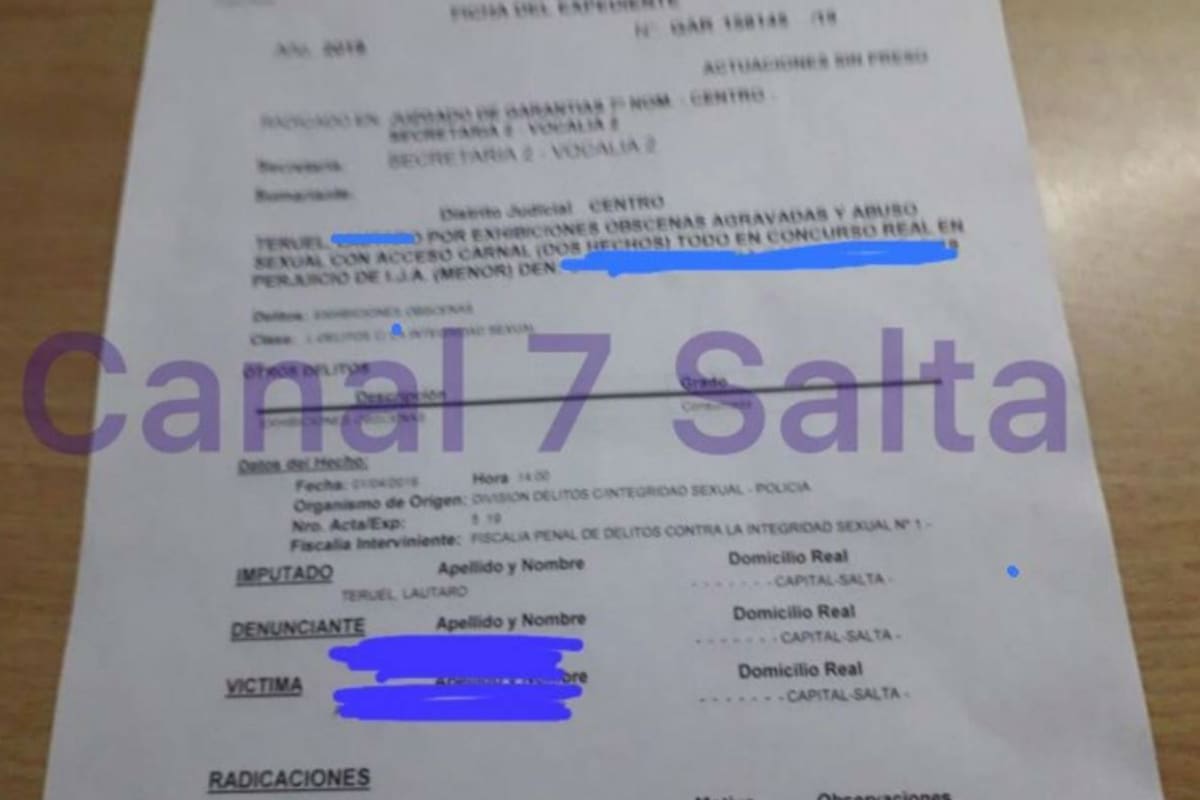 Una imagen de la denuncia, difundida por el Canal 7 de Salta