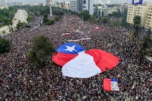 Una imagen de las protestas de 2019 que abrieron un período de cambios en Chile