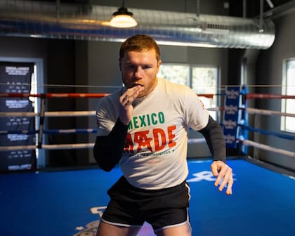 Una imagen de Saúl "Canelo" Álvarez durante su entrenamiento de cara a la pelea del sábado (Instagram/@canelo)