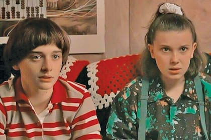 Una
imagen de "Stranger
Things", donde Millie
daba vida a Eleven
y Noah a Will Byers,
personajes unidos
por un vínculo casi
fraternal