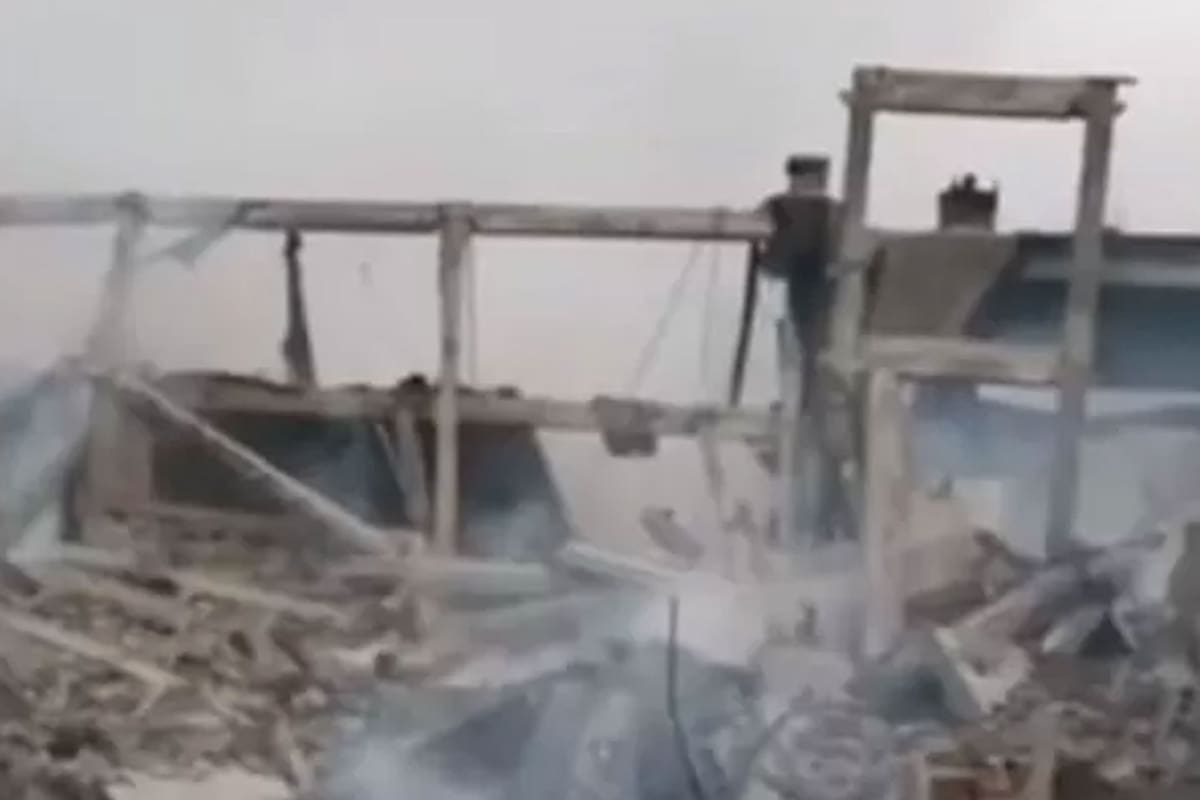 Una imagen del ataque en Makiivka difundida por Telegram