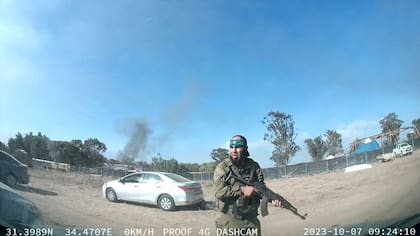 Una imagen del ataque terrorista perpetrado por Hamas en el sur de Israel el 7 de octubre de 2023