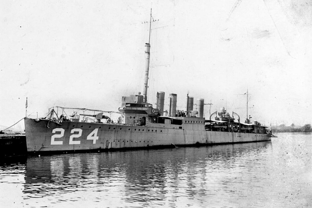 Una imagen del destructor USS Stewart tomada previa a la Segunda Guerra Mundial.