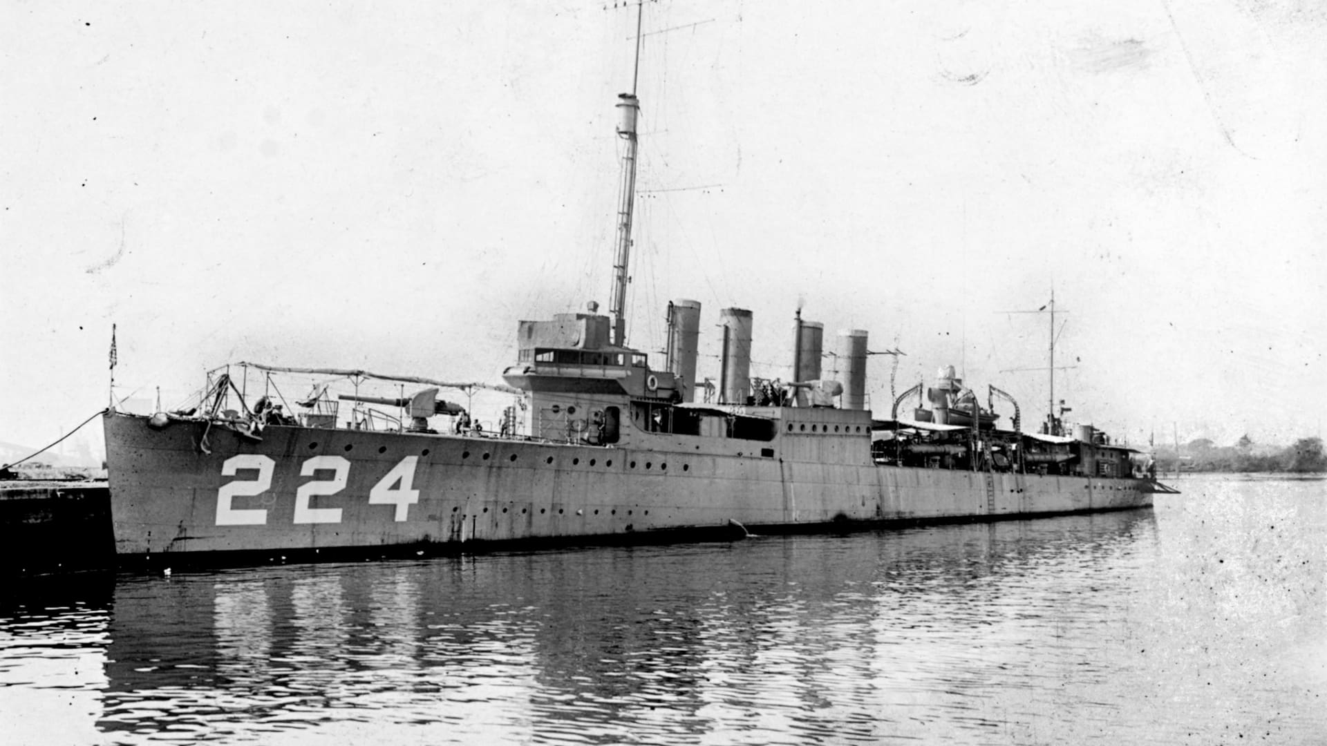 Una imagen del destructor USS Stewart tomada previa a la Segunda Guerra Mundial.