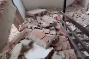 Las increíbles imágenes de un hombre al escapar por las escaleras de un edificio que estaba por colapsar en Venezuela