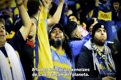 Una imagen del spot institucional de Boca en el que el club les agradece a los socios por su apoyo incondicional.