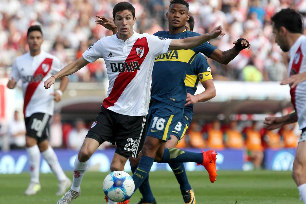 Una imagen del último River-Boca en el Monumental: el del 5 de noviembre de 2017.Los visitantes ganaron por 2-1.