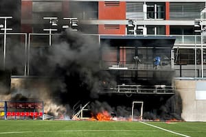 Una imagen elocuente del incendio en Andorra, un día antes del choque con Inglaterra por la eliminatoria europea para el Mundial Qatar 2022.