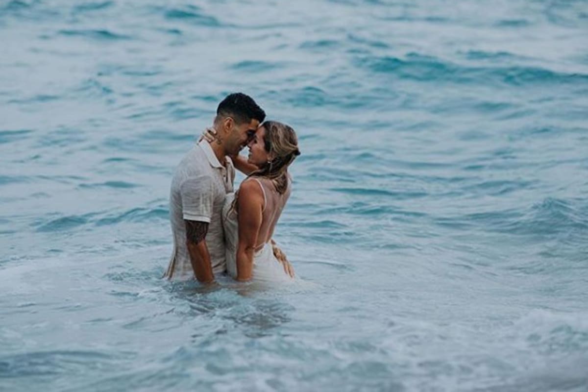 Una imagen en la que queda patentado el amor de Luis Suárez con su mujer, Sofía Balbi, quien subió la escena en Instagram