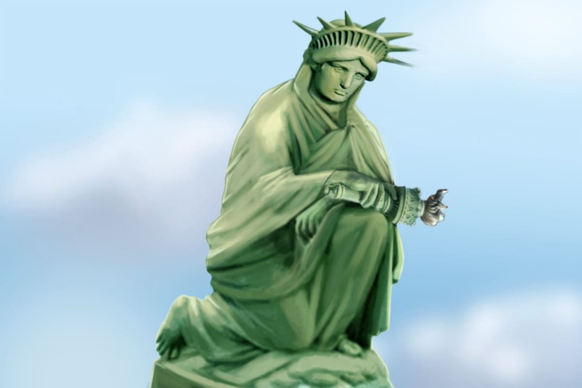 Una imagen icónica: la Estatua de la Libertad y el gesto de protesta de Colin Kaepernick