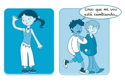 Una imagen incluida en un cuaderno de educación sexual para la escuela primaria del Ministerio de Educación