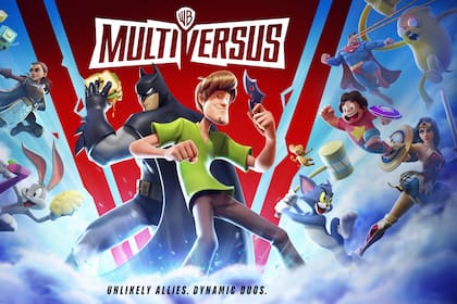 Una imagen promocional del videojuego Multiversus, que combina en un mismo título personajes de múltiples universos de Warner