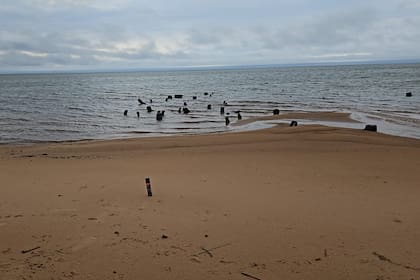 Una imagen que muestra la baja del nivel del agua en el vertedero de Aña Cuá