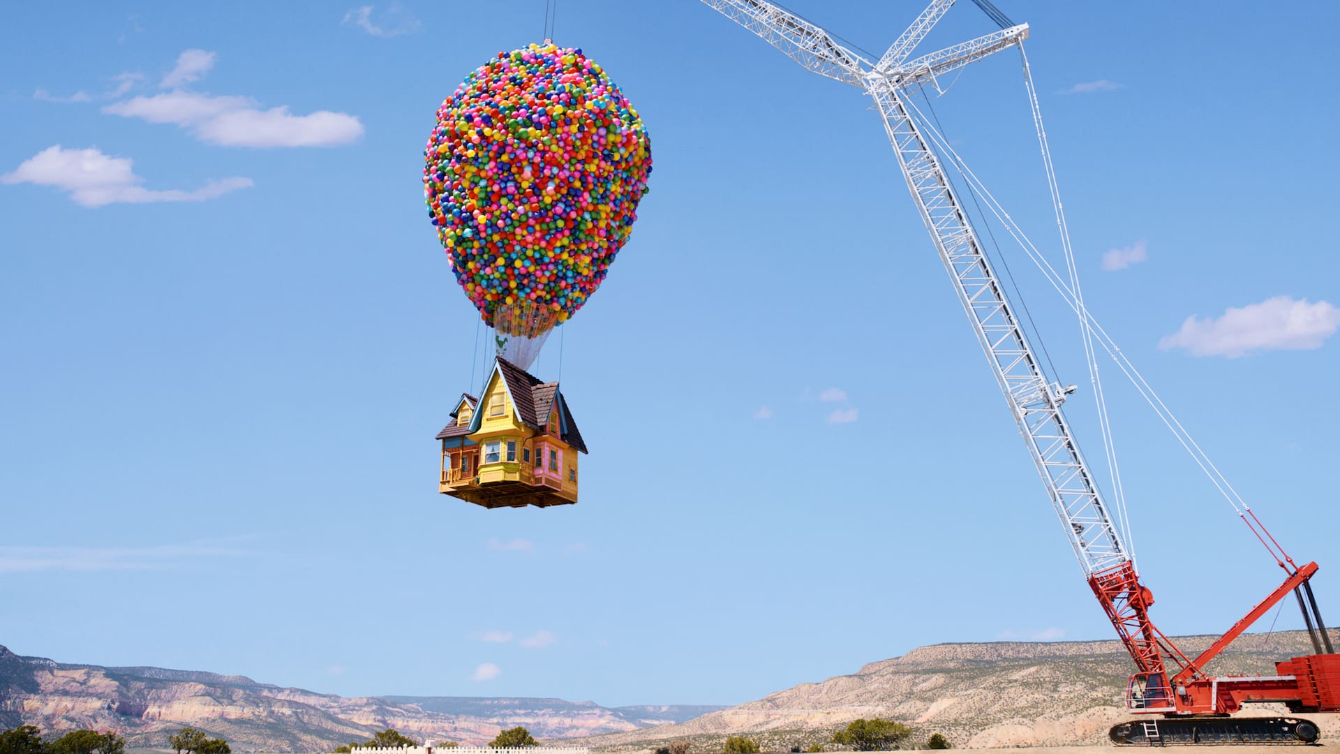 Una fotografía real de la recreación de la casa de UP, ubicada en Nuevo México