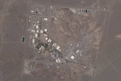Una imagen satelital de Planet Labs Inc. muestra la planta nuclear de Natanz, en Irán, el 14 de abril de 2021. (Planet Labs vía AP)