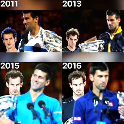 Una imagen símbolo: Djokovic y Andy Murray empezarán a trabajar juntos en el Abierto de Australia, donde Nole venció al escocés en cuatro finales
