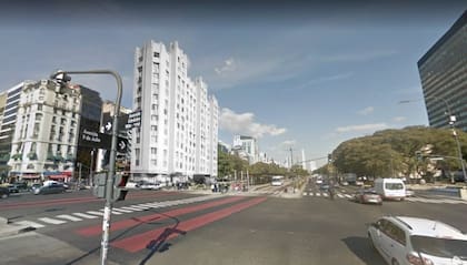 Una implantación virtual del edificio de Córdoba 1036 en el lugar donde estaría hoy sobre la 9 de Julio realizada por José Díaz Diez