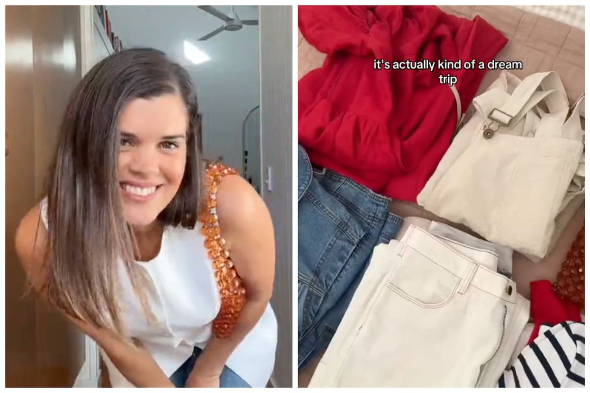 Una influencer popularizó un truco para empacar solo una valija de mano y viajar ligero