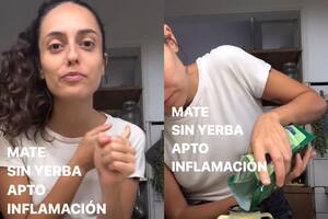 Una influencer reveló su receta de mate sin yerba “apto inflamación” y generó polémica en las redes sociales. Captura: @unpocodenash