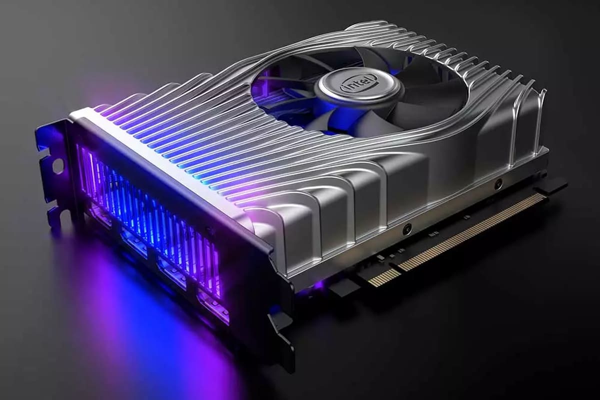 Una Intel DG1, la primera tarjeta de gráficos de Intel, presentada en 2020