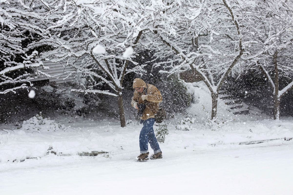 Una inusual tormenta de nieve cubrió Seattle