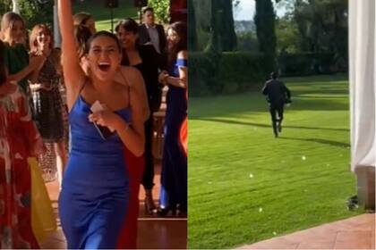 Una joven atrapó el ramo en un casamiento y su novio tuvo una reacción inesperada
