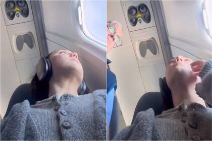 Una joven captó en video el incómodo momento que vivió en un vuelo