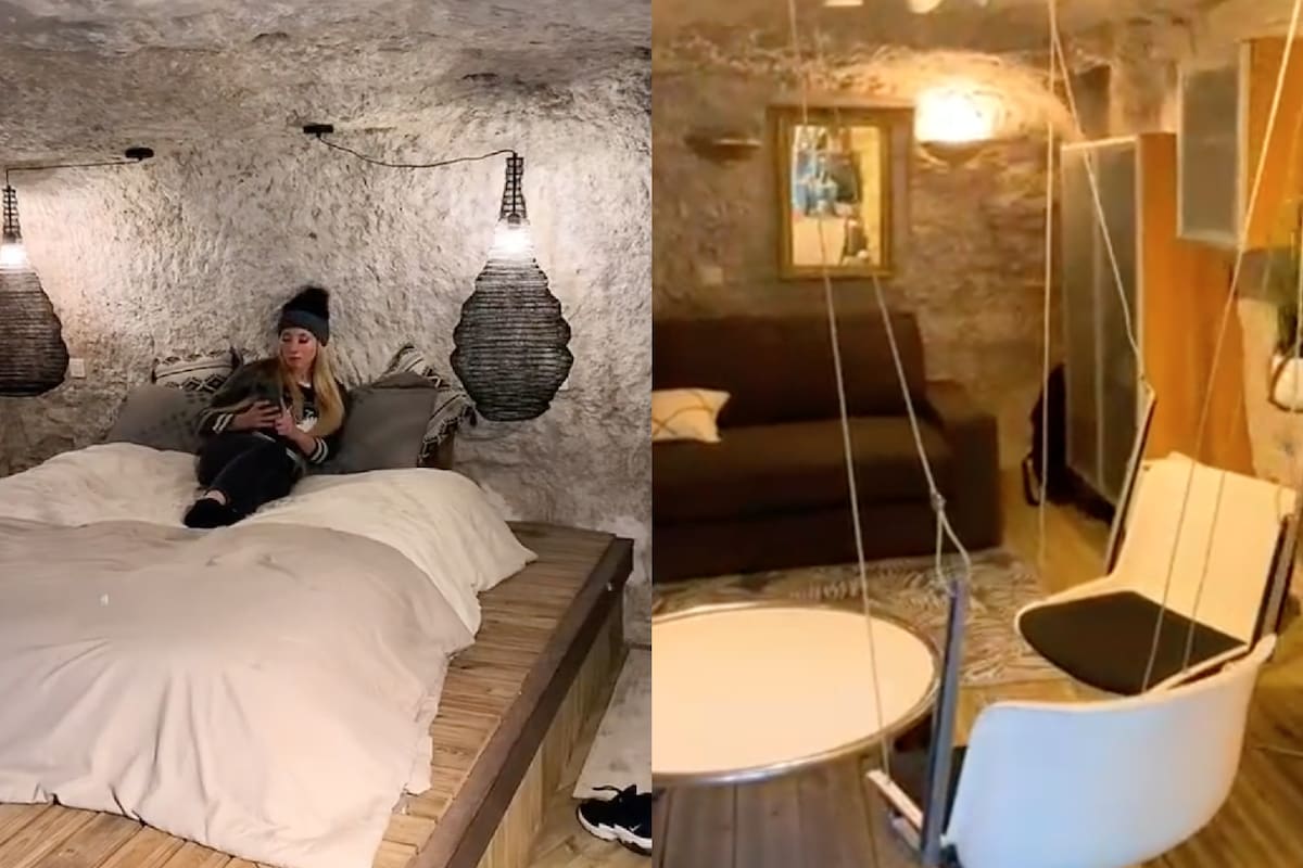 Una joven compartió cómo es quedarse en una cueva remodelada como hogar