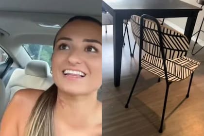 Una joven descubrió el significado oculto de sus sillas y grabó su peculiar reacción
