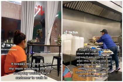 Una joven publicó en TikTok que su mamá estaba triste porque nadie iba a su restaurante y recibió una gran respuesta