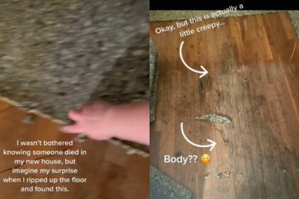 Una joven se disponía a sacar la alfombra de una habitación cuando encontró que un tétrico incidente había ocurrido en su nuevo hogar