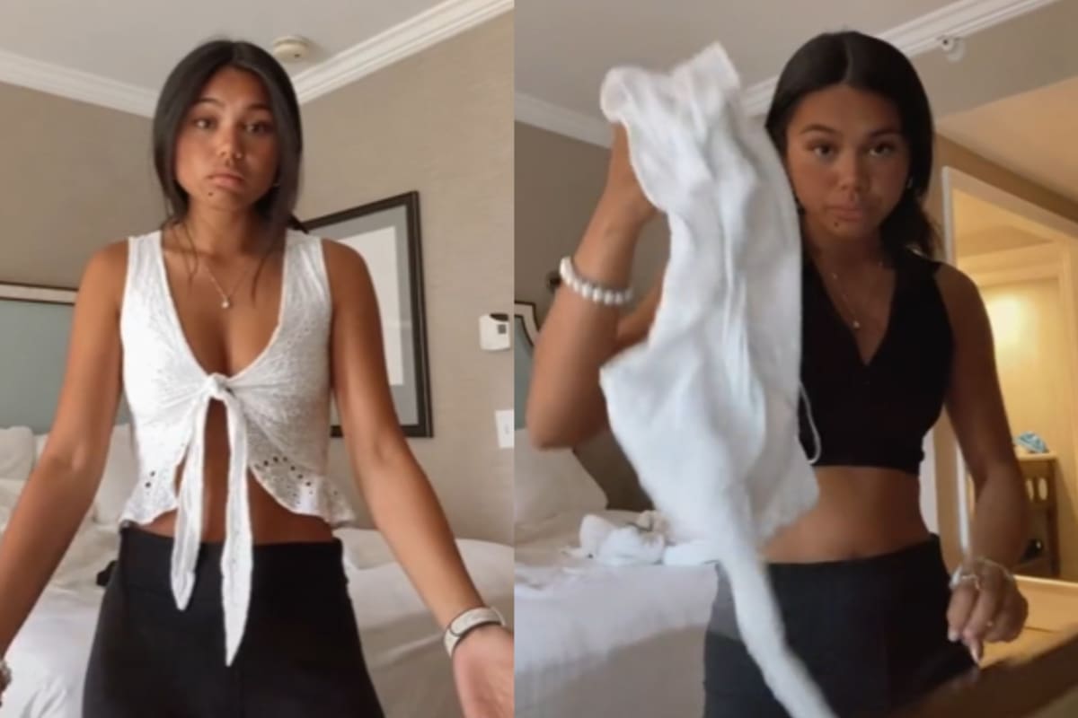 Una joven tuvo que dejar de lado el glamour y cambiarse la ropa para poder ingresar a Disney World, según contó en un video