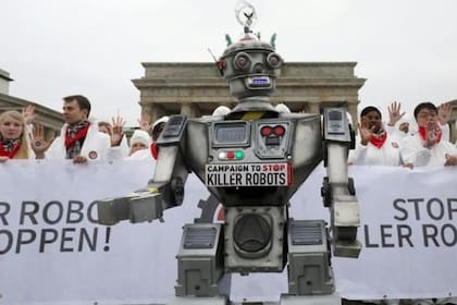 Una manifestación contra las armas autónomas