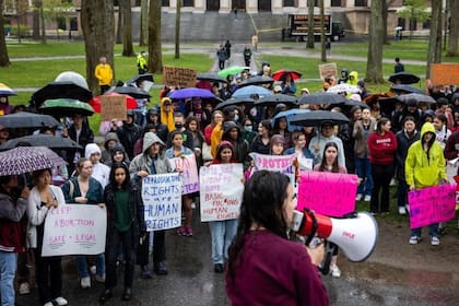 Una manifestación de apoyo del derecho al aborto en Harvard